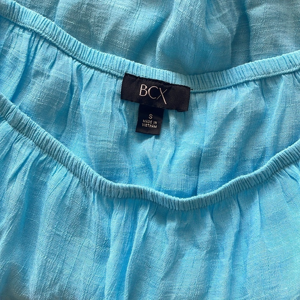 BCX Women's Blue Lace Trim Top - Picture 4 of 4